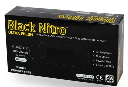 Black Nitrile Disposable Gloves \'Large\' 100 piece box